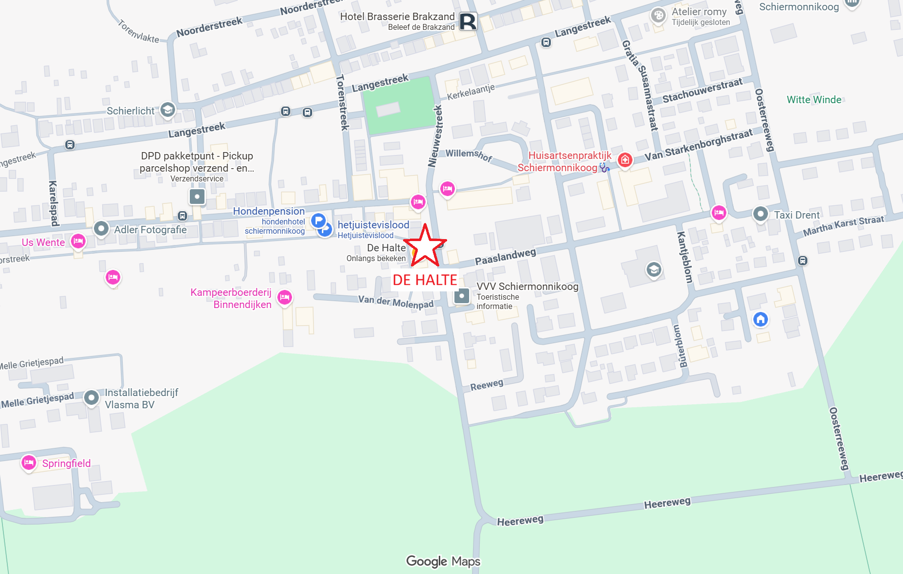 Kaart van De Halte